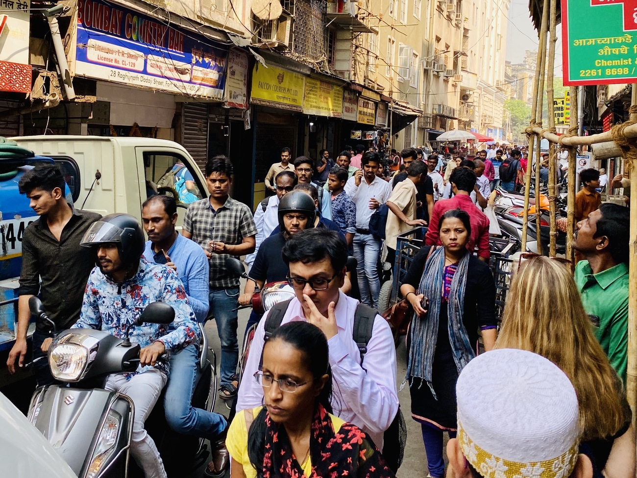 Crowd in Bombay, India.