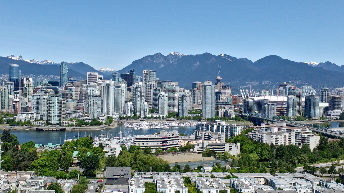 Downtown Vancouver as seen from BC cancer research centre.