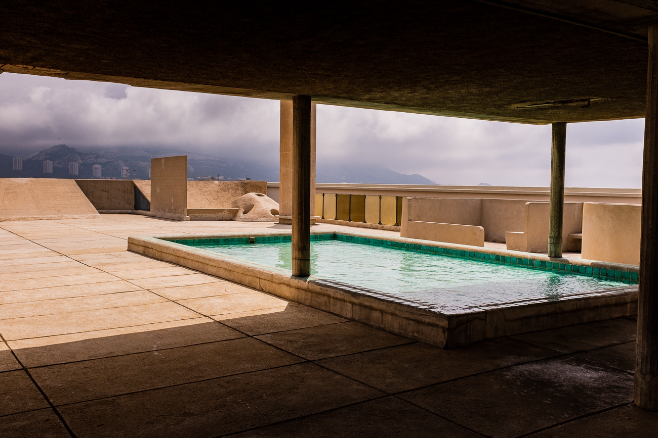 Pool on top of La Cité radieuse, Marseille, France.