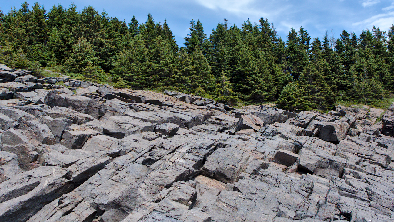Rock formation on Monhegan Island, Maine, USA.