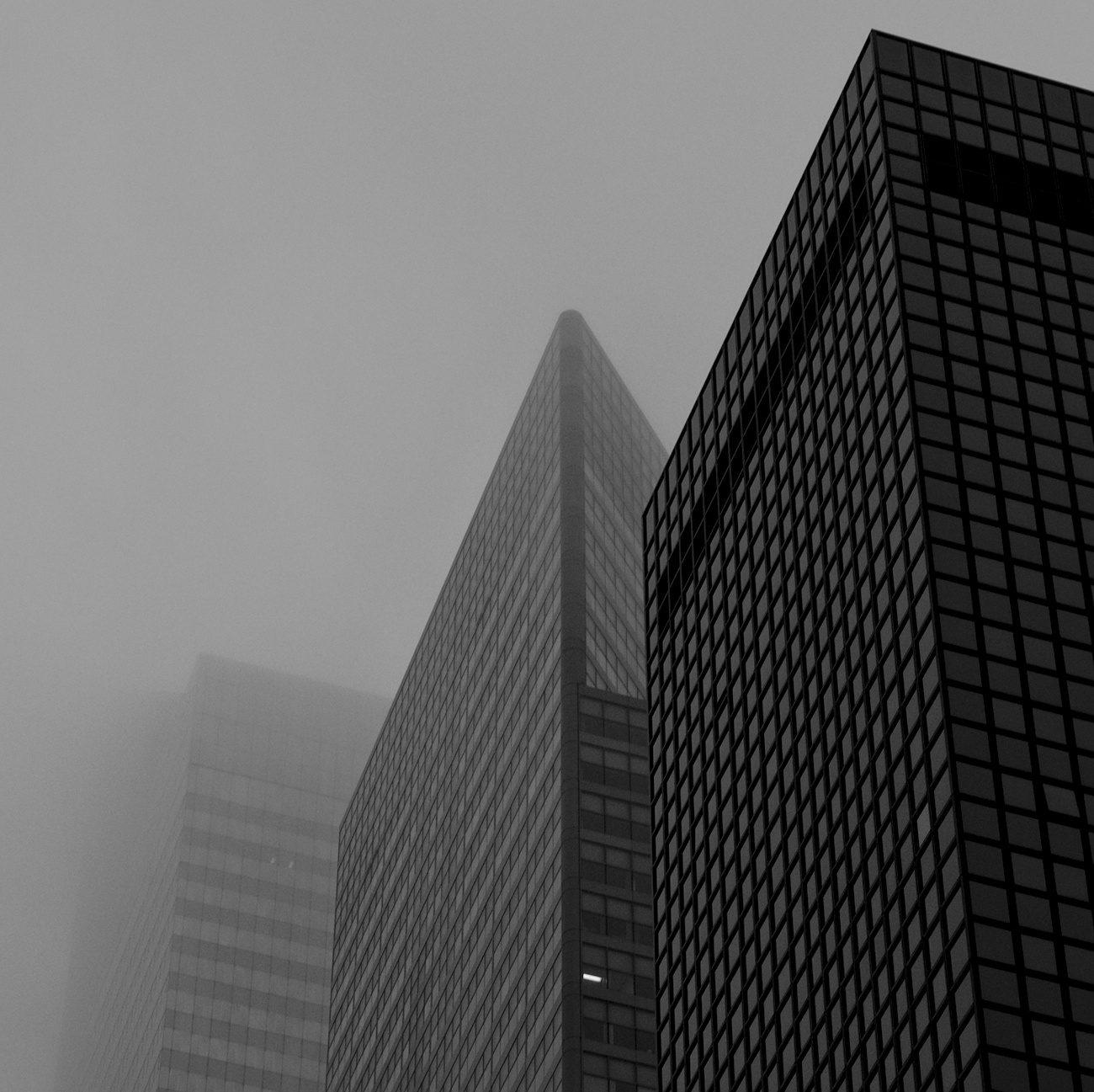 Skyscrapers on a cloudy day in New York City.