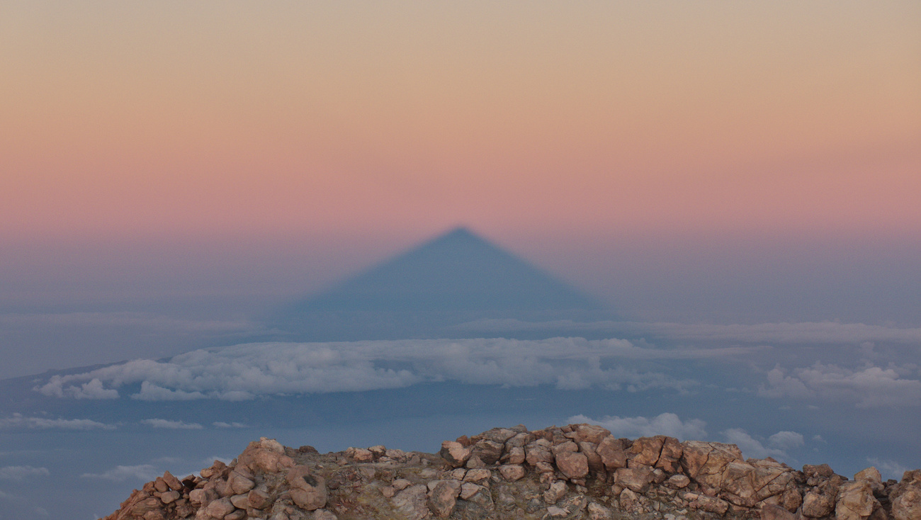 Shadow of Mount Teide at sunrise, 3718 MAMSL, Tenerife.